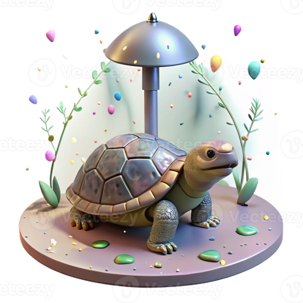 vibrant classic Disoriented Turtle Hatchling Under Streetlight Isolated png