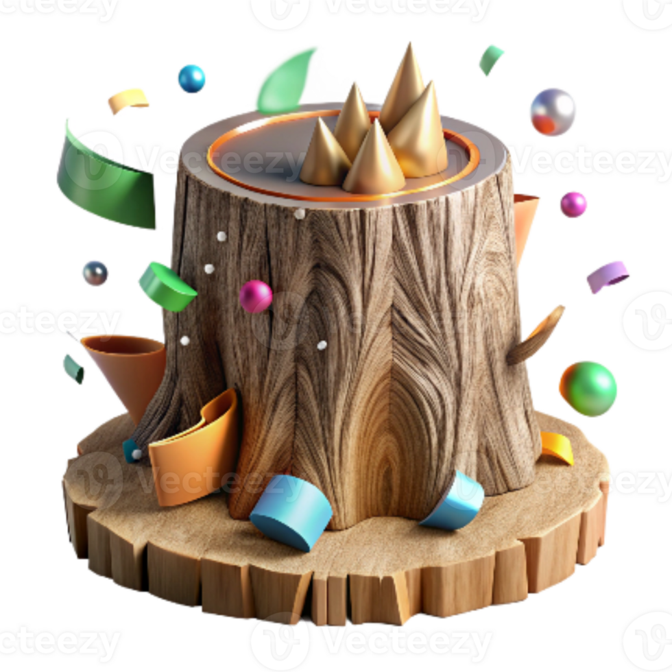 impressive creative Deforestation Scene Tree Stump Close Up Transparent Background high resolution png