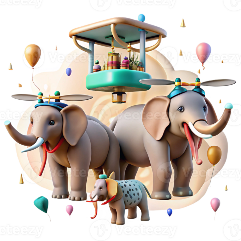 stunning classic Drone Capturing Elephant Family Data Cutout high resolution png