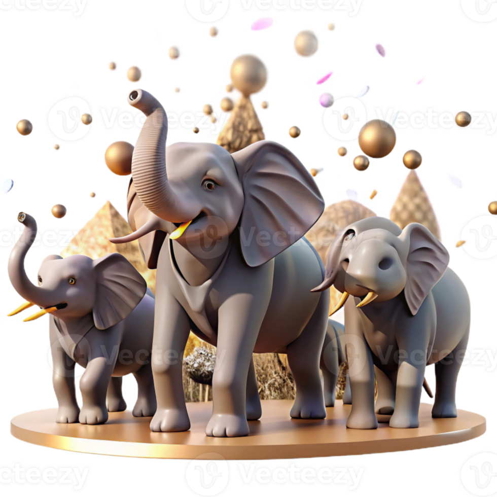 extraordinary artistic Elephant Herd Migration Dramatic Lighting Cutout high resolution png