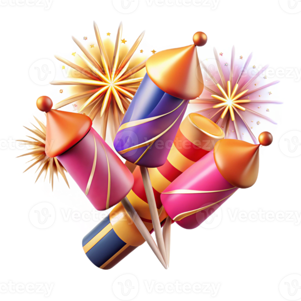 vibrant artistic Diwali Fireworks Isolated Sparkling Effect png
