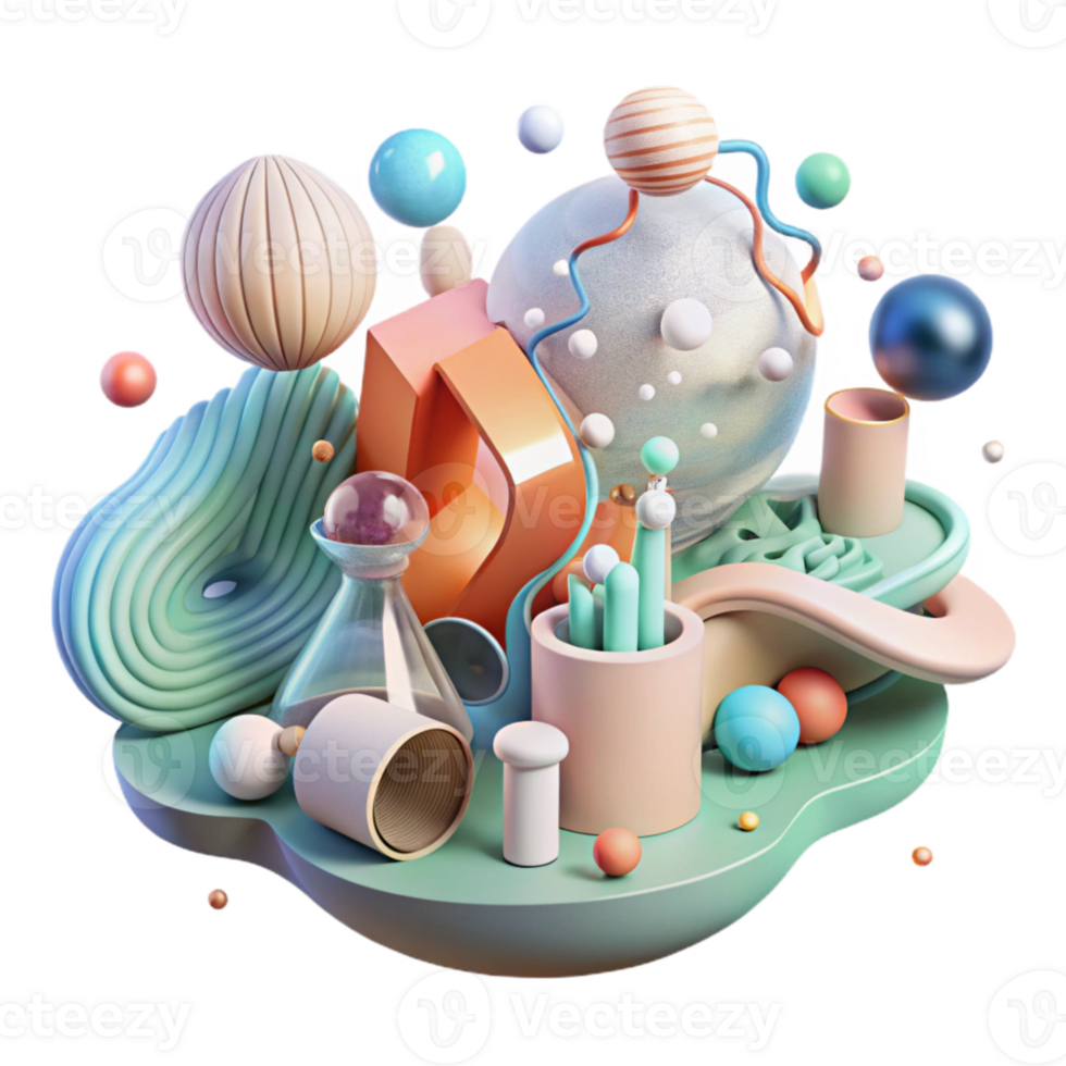 wonderful abstract Environmental Science Research Concept Isolated Element authentic png