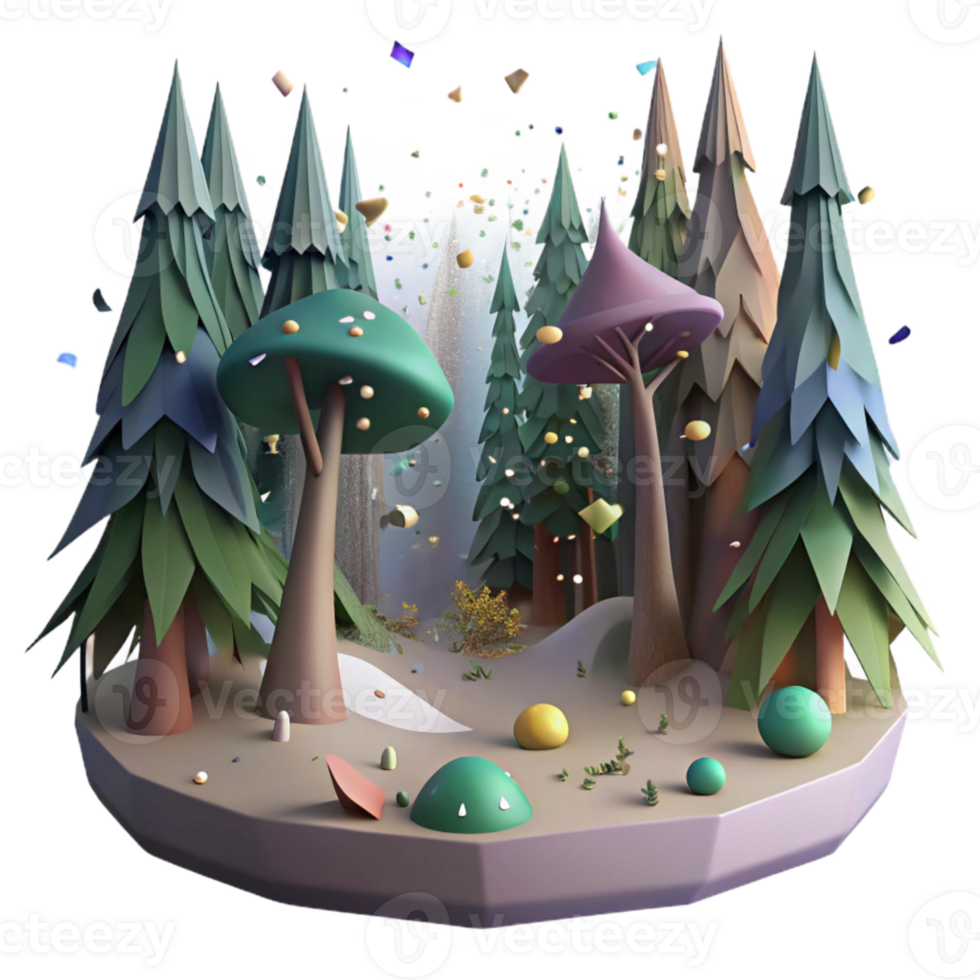 magnificent abstract Forest Silhouette Panorama View Transparent Element png
