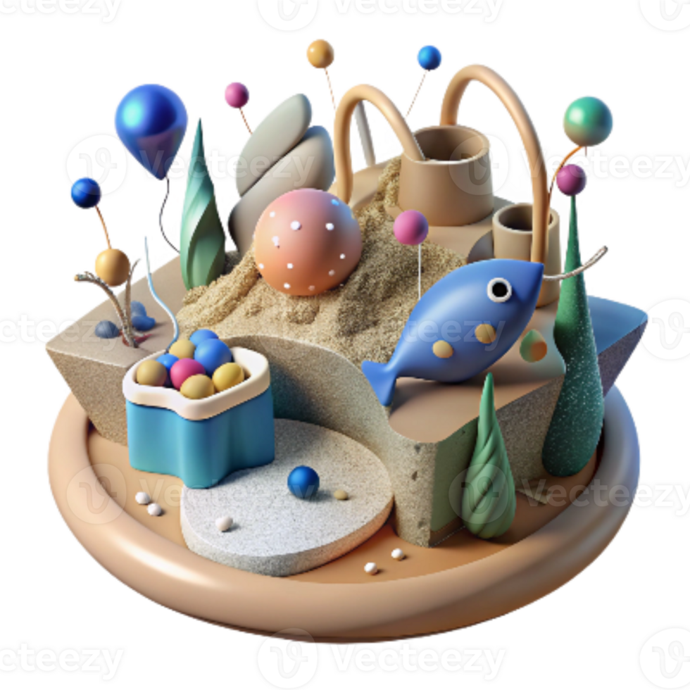 vibrant artistic Depleted Fishing Grounds Isolated Illustration exclusive png