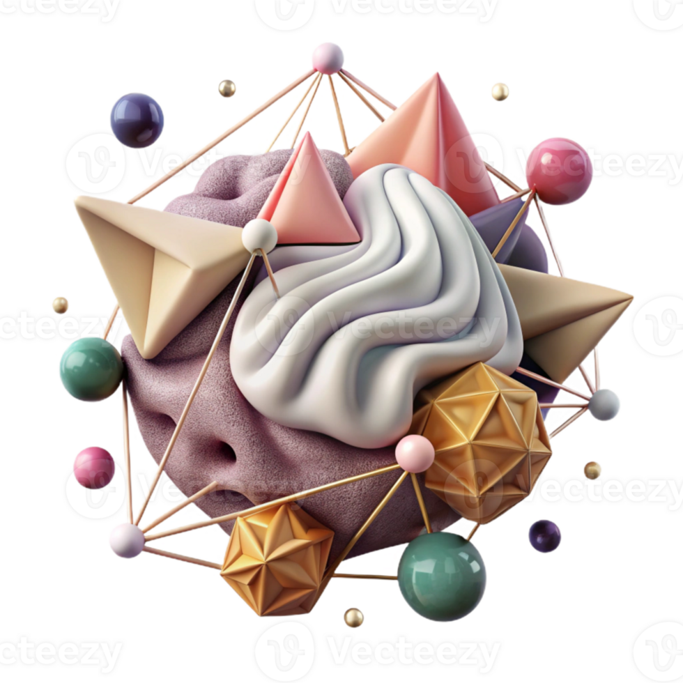 serene contemporary Connected Triangles Network Collaboration Isolated Element high quality png