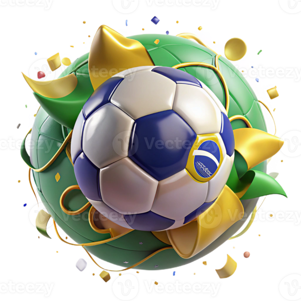 impressive creative Brazilian Soccer Ball Classic Design Isolated original png