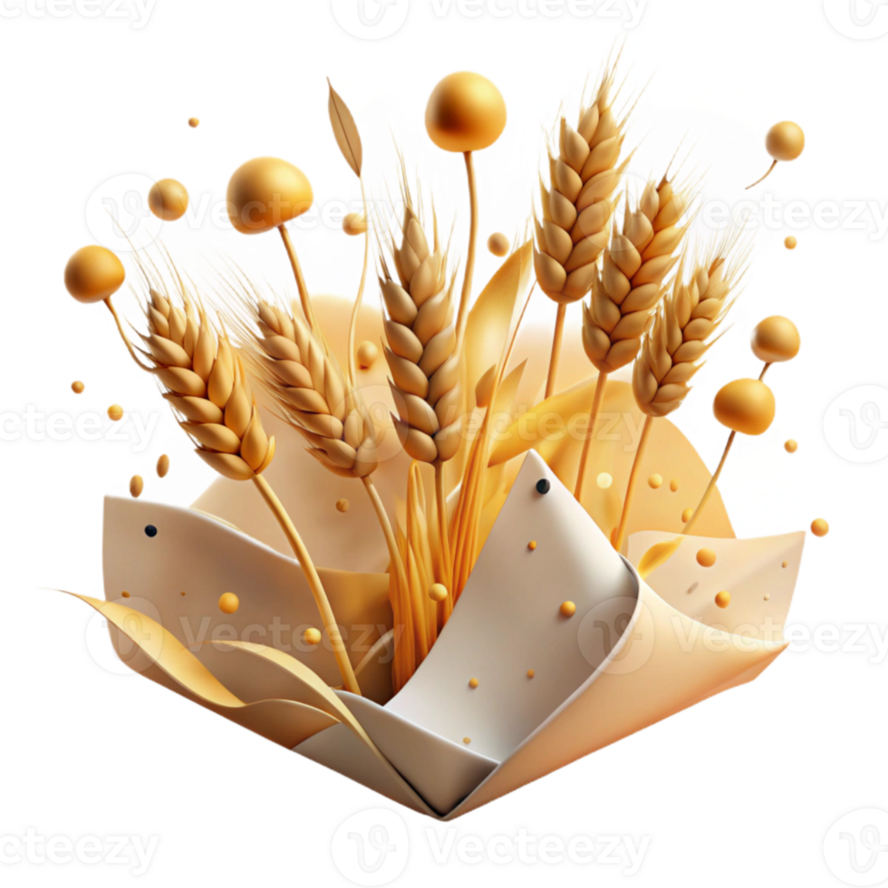 dramatic artistic Field of Wheat Swaying in Breeze Cutout high resolution png