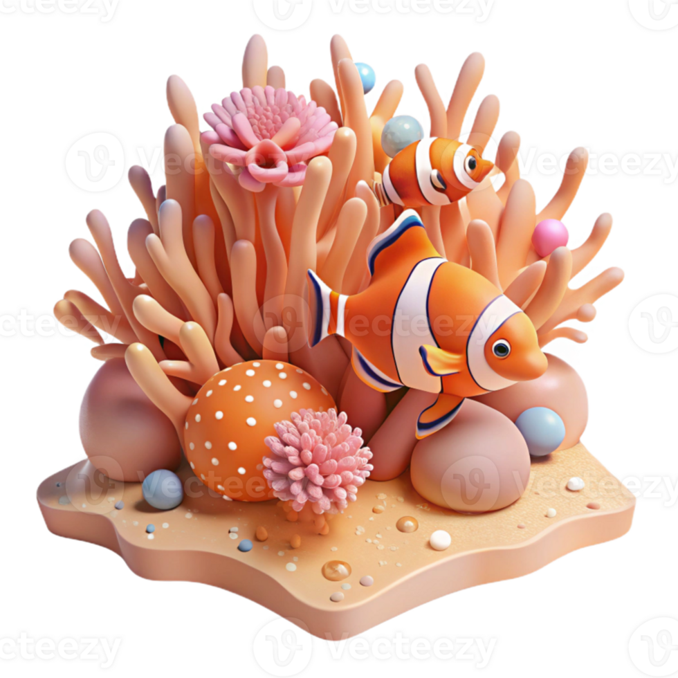 stunning contemporary Coral Reef Cutout with Diver Silhouette Isolated professional png