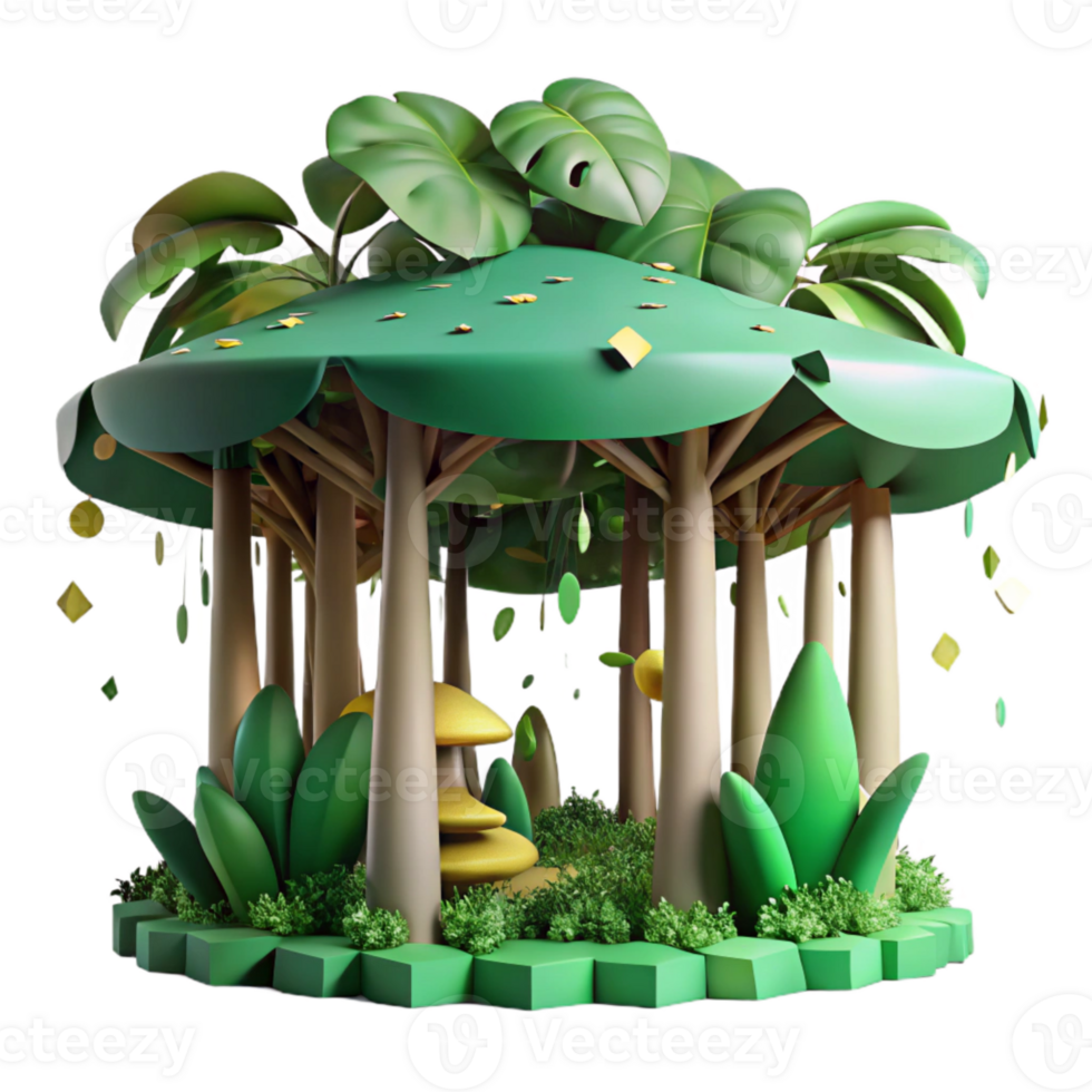 magnificent creative Blurred Rainforest Canopy Cutout with Green Hues high quality png