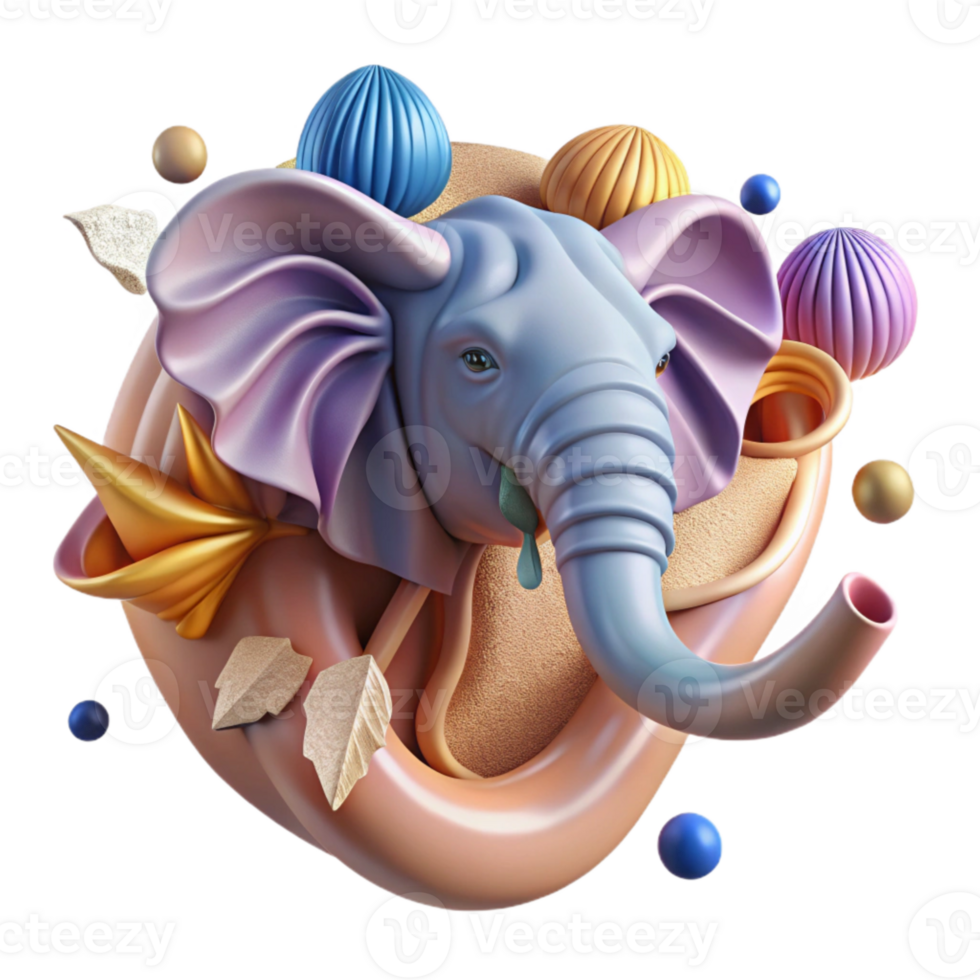 elegant creative Elephant Migration Trunk Detail Isolated Wrinkled Skin Texture professional png