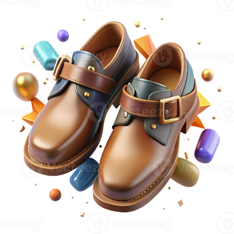 dramatic minimalist Clogging Shoes Buckle Detail Close Up Transparent Background Rustic Style high quality png