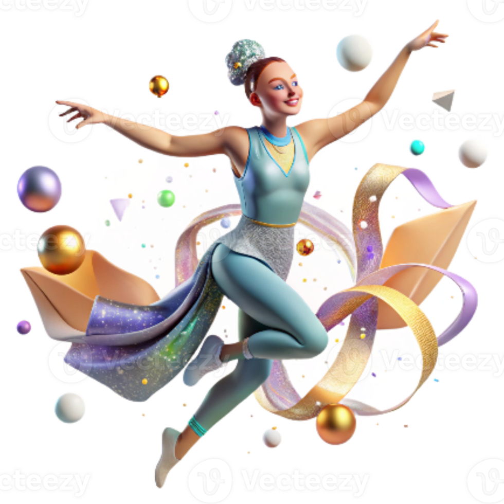 beautiful vintage Dancer with Outstretched Arms Cutout Transparent Background authentic png