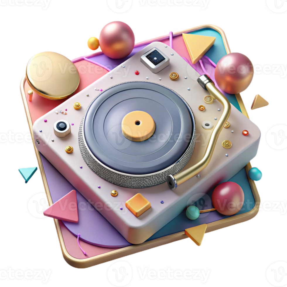 dramatic classic Dj Turntable Top View Isolated Cutout authentic png
