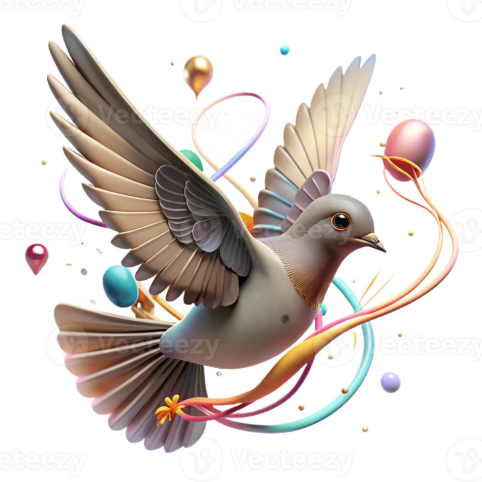 dramatic rustic Bird in Flight with Clouds Isolated Element exclusive png