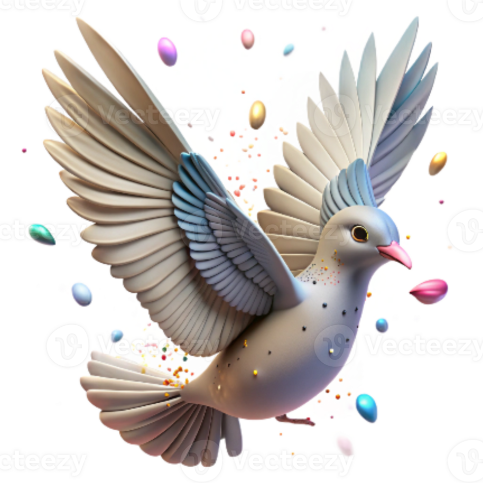 elegant artistic Bird in Flight with Clouds Isolated Element png