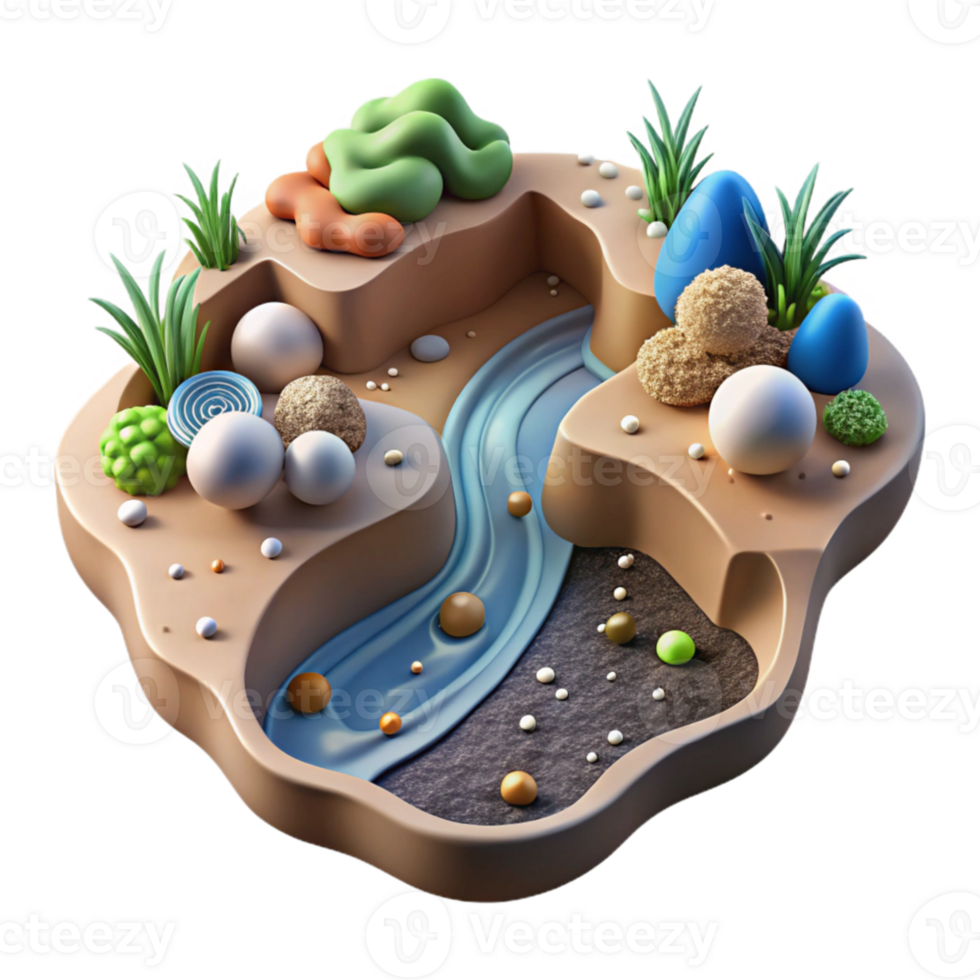 dramatic classic Contaminated Water with Agricultural Runoff Top View Cutout authentic png
