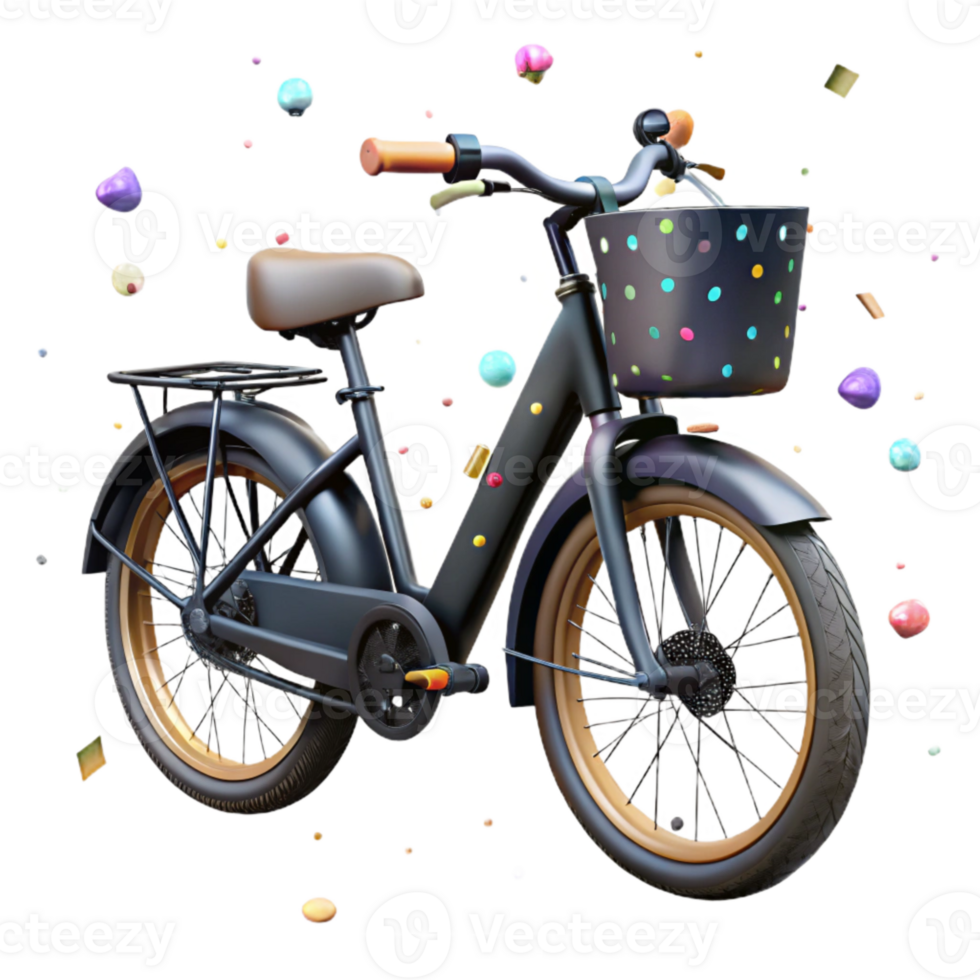 wonderful modern Electric Bike Side View Isolated Element authentic png