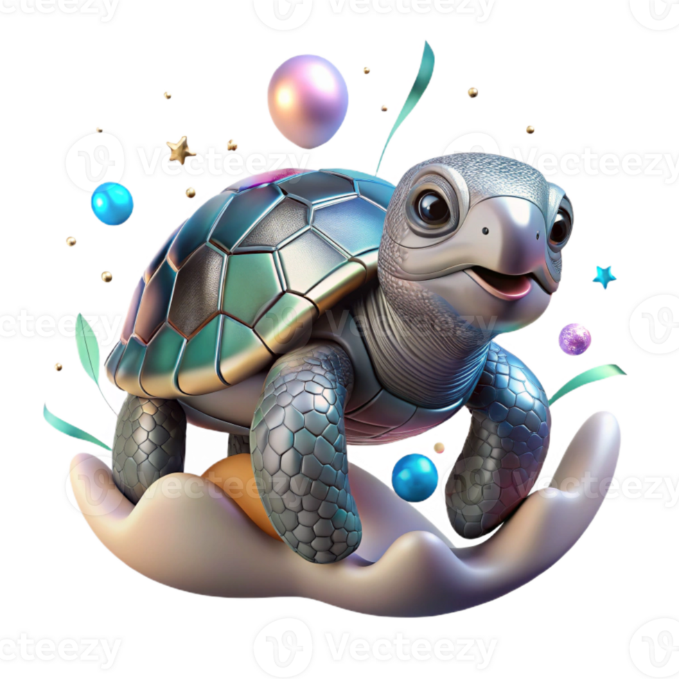 serene classic Cutout of Turtle Hatchling Crawling Towards Artificial Light genuine png