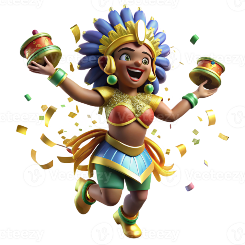 serene creative Brazilian Samba Dancer Carnival Costume Isolated Element exclusive png