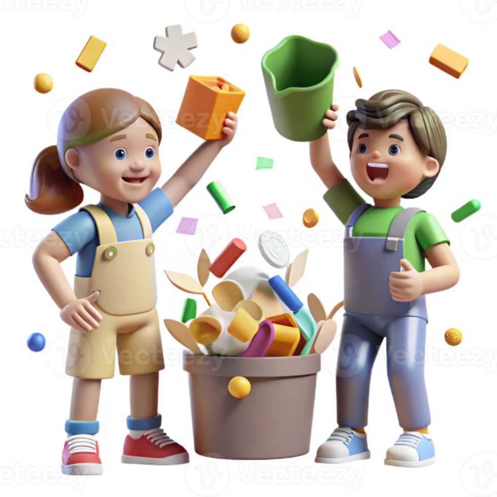beautiful abstract Children Learning About Recycling Isolated Cutout genuine png
