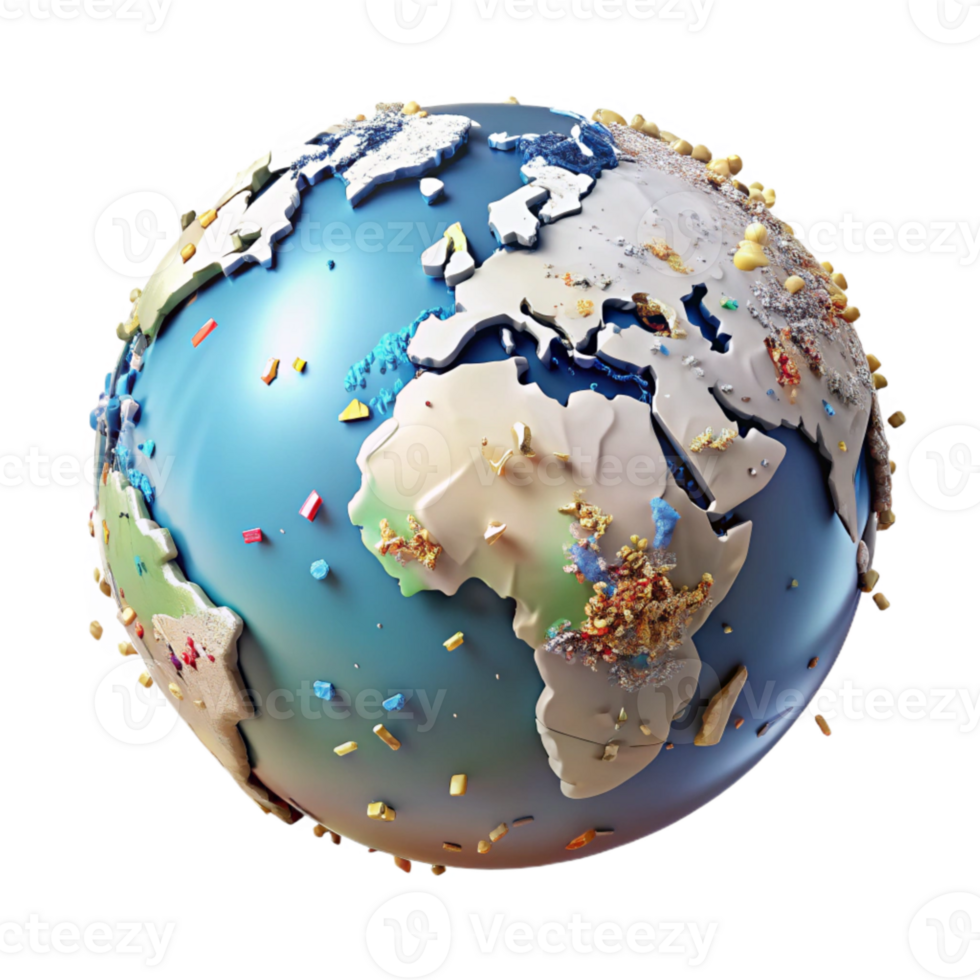 dramatic rustic Globe with Country Names Transparent Background Isolated high quality png