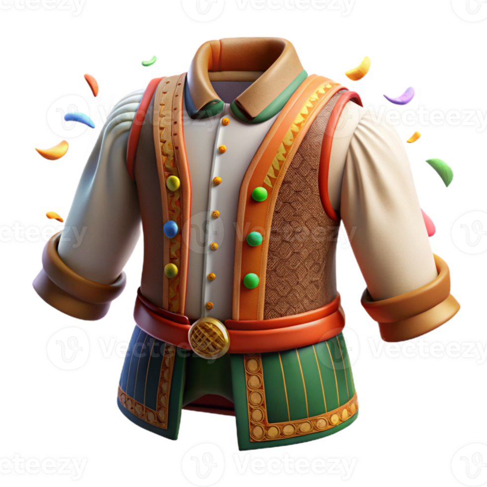 extraordinary traditional Danish Folk Costume with Embroidered Vest Transparent Background original png