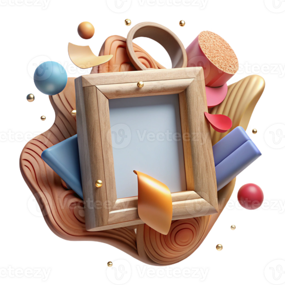 magnificent modern Empty Picture Frame Wood Texture Cutout professional png