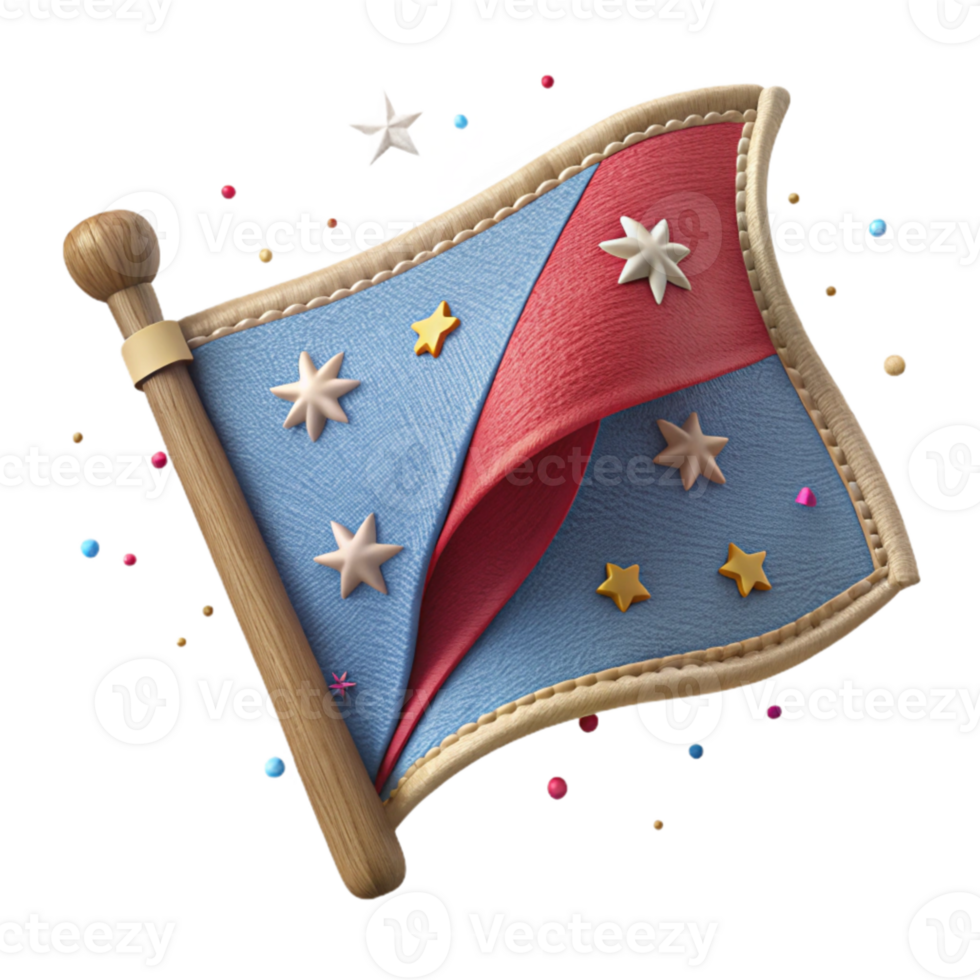 dramatic abstract Embroidered Flag Detail Isolated with Intricate Stitching detailed png