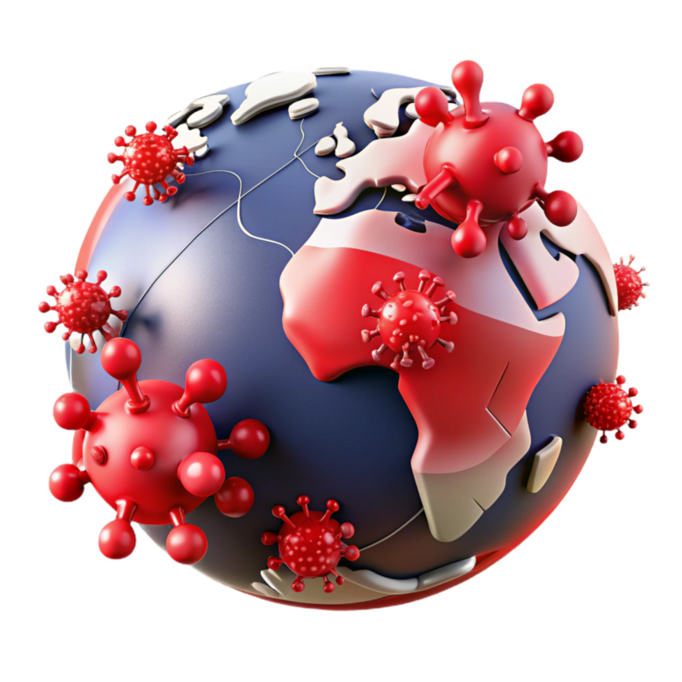 impressive classic Global Pandemic Illustration World Map Red Zones Isolated premium png