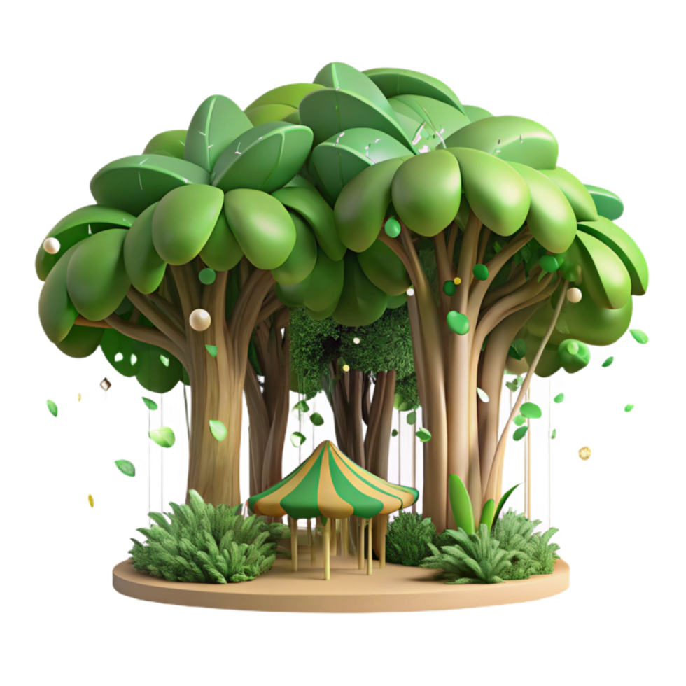 extraordinary modern Forest Canopy Lush Green Top View Transparent Background high resolution png