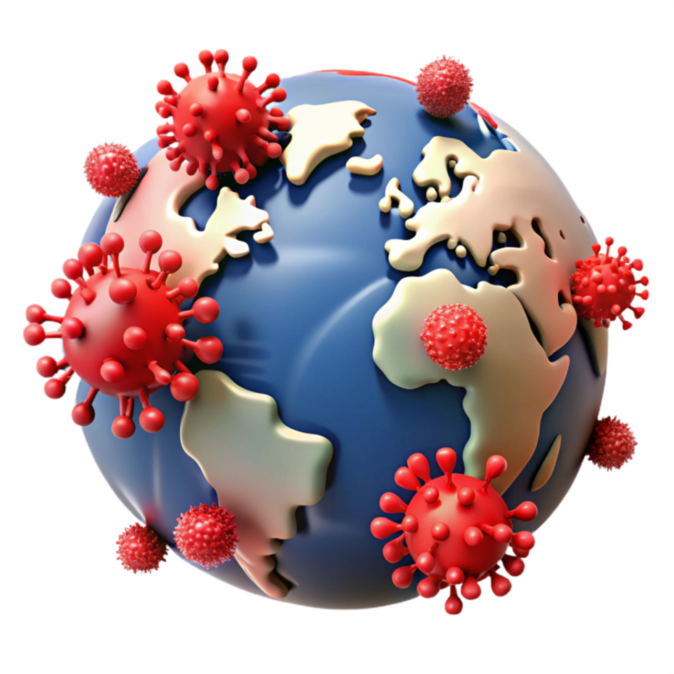 beautiful modern Global Pandemic Illustration World Map Red Zones Isolated premium png