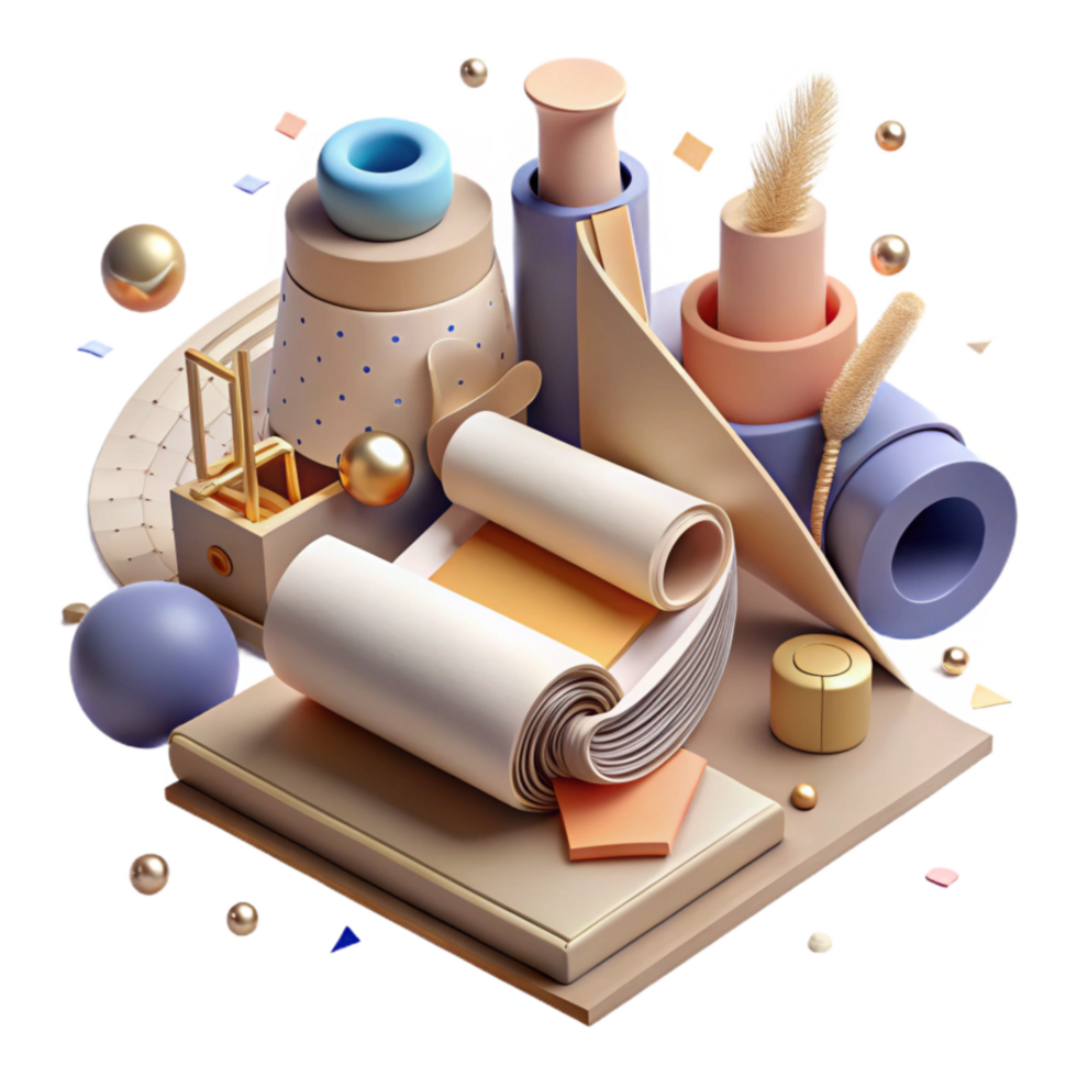 elegant vintage Early Printing Tools Collection Transparent Background professional png