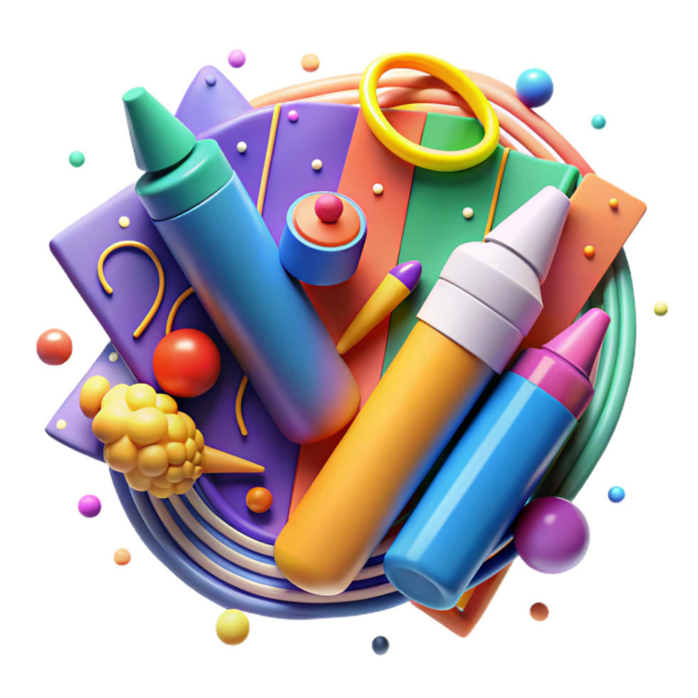 magnificent artistic Colorful Markers Creative Design Collaboration Transparent Background premium png