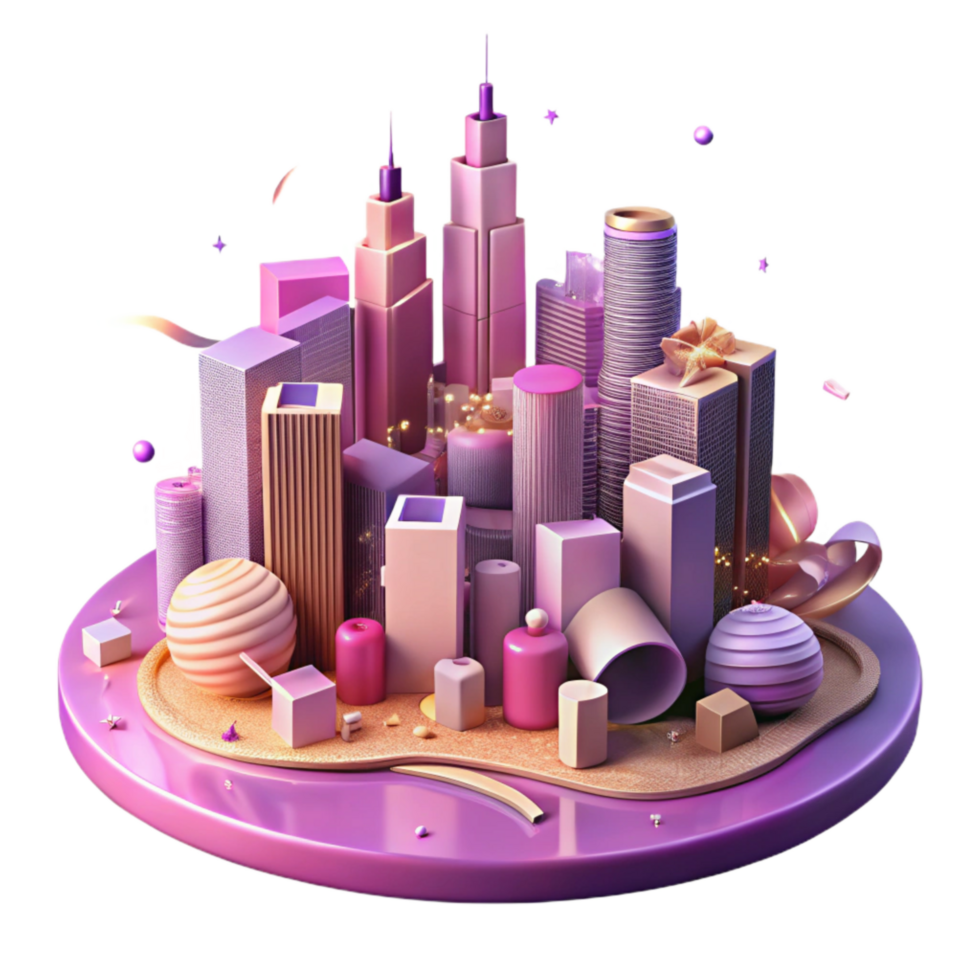 impressive minimalist City Skyline at Night with Stars Cutout authentic png