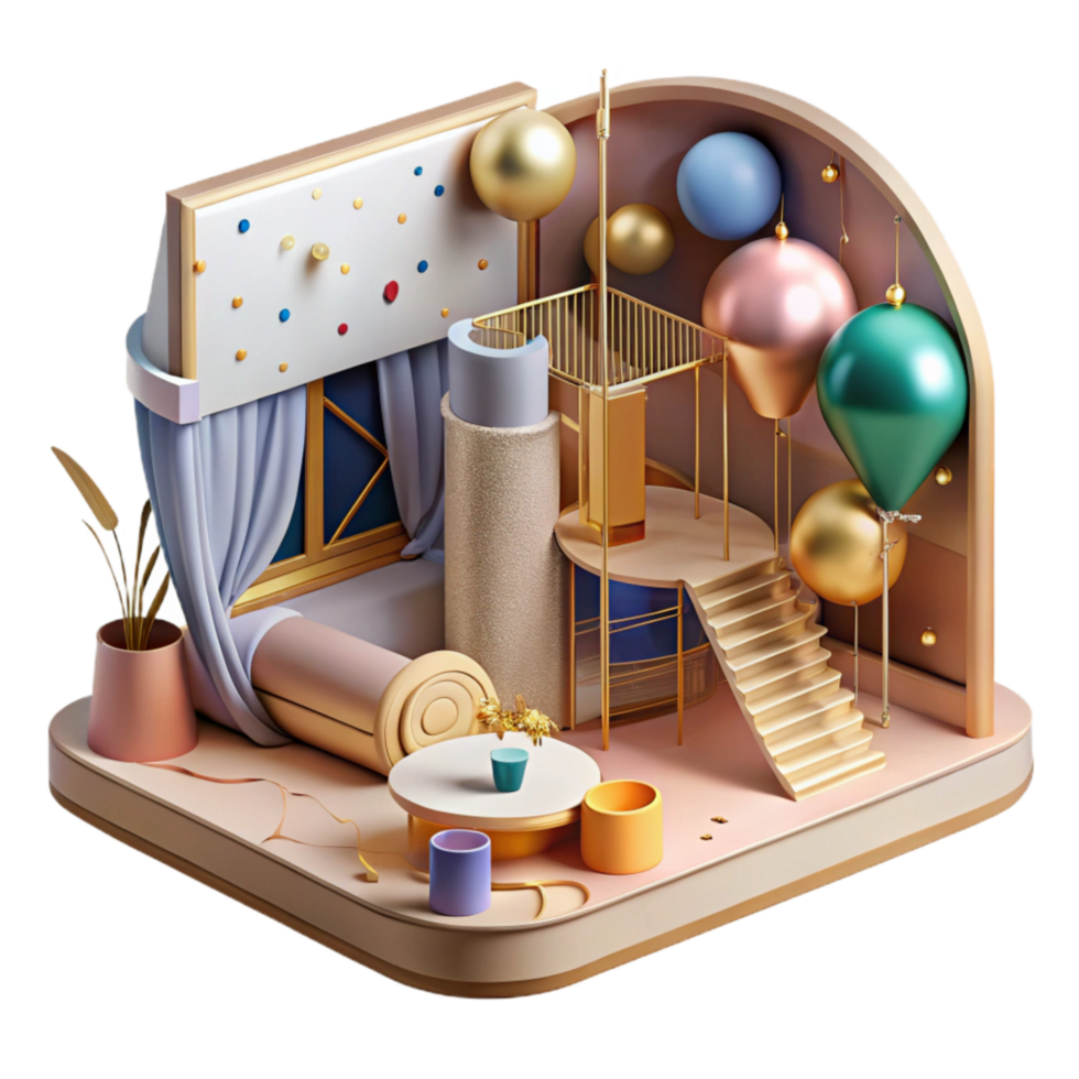 wonderful abstract Architectural Section Drawing with Interior Details Transparent Background detailed png