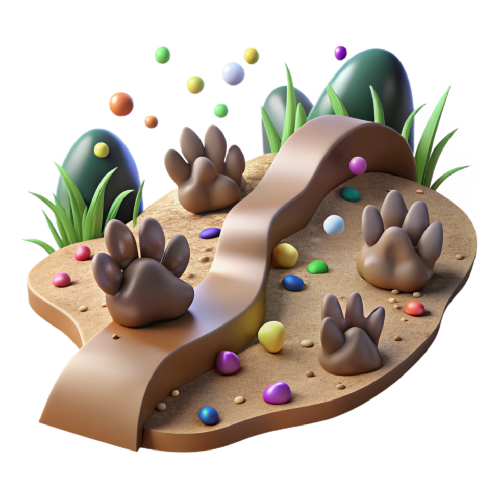 magnificent modern Forest Floor Animal Tracks Closeup Transparent Background high resolution png