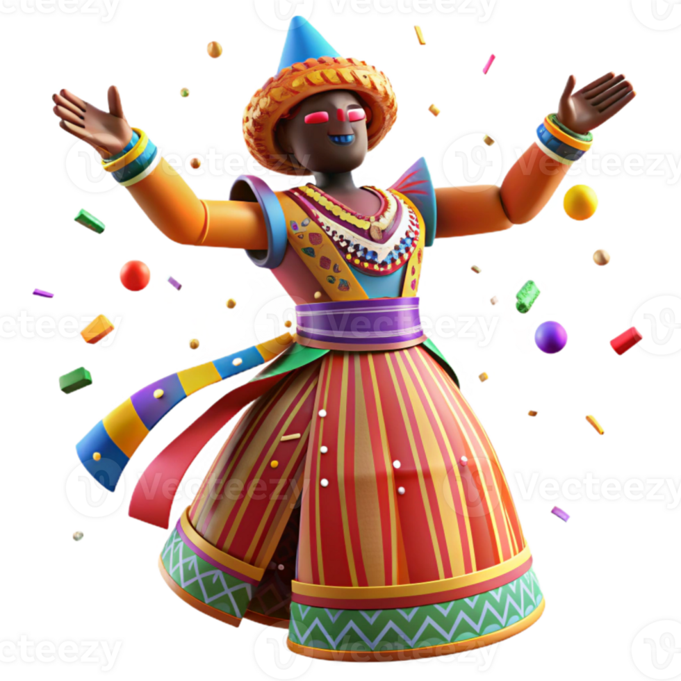 dramatic rustic African Dance Costume Vibrant Colors and Patterns high quality png