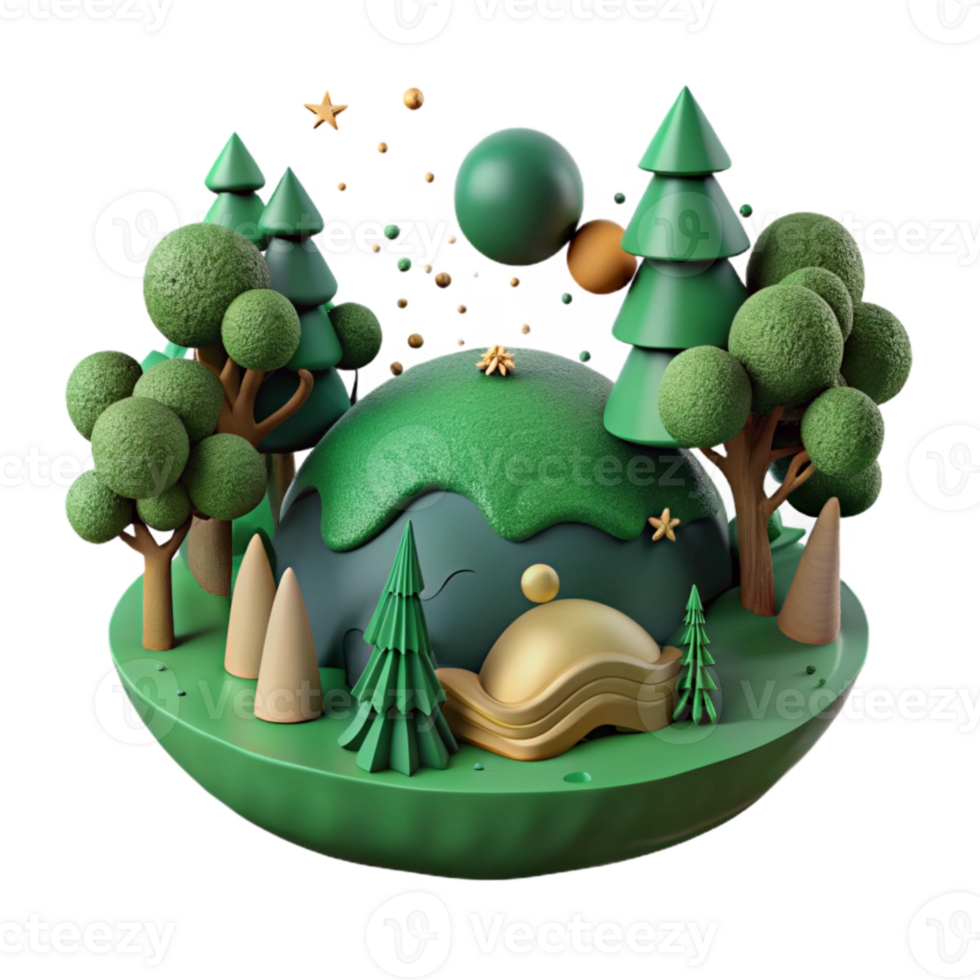 beautiful modern Deforestation Concept Dark Green Hues Cutout high resolution png