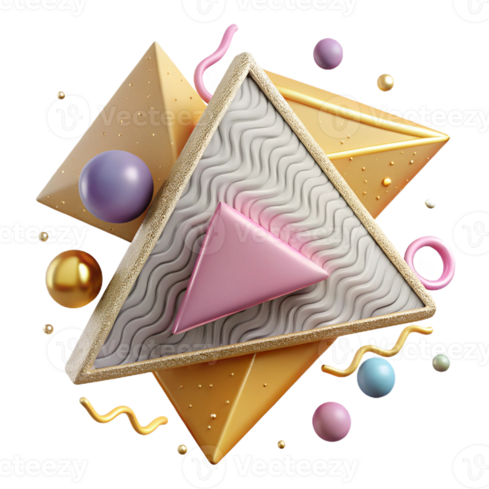 serene artistic Geometric Triangle Pattern Isolated Element authentic png
