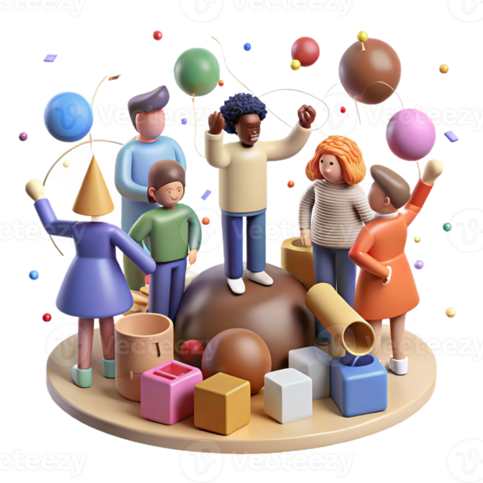 serene abstract Community Sharing Resources Diverse Group Isolated authentic png