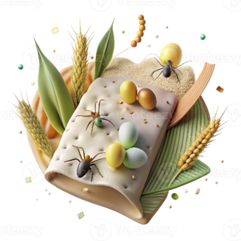 impressive abstract Cover Crops and Insects Isolated Top Down View original png