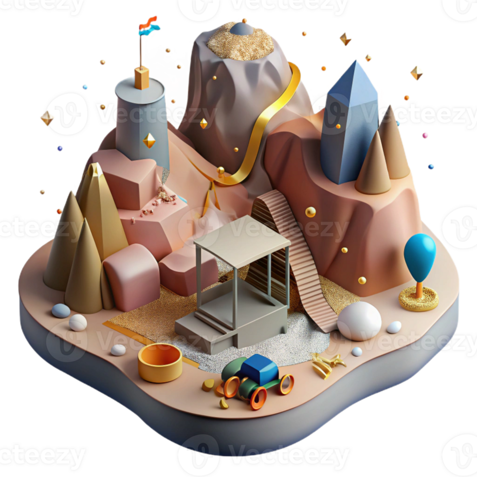 magnificent classic Displaced Wildlife Mining Site Cutout Side Angle View exclusive png
