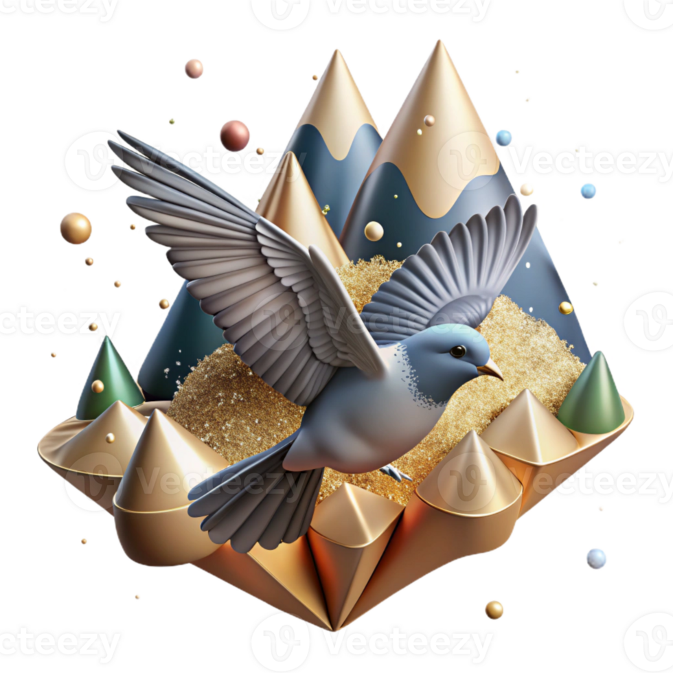 extraordinary contemporary Bird in Flight with Clouds Isolated Element authentic png