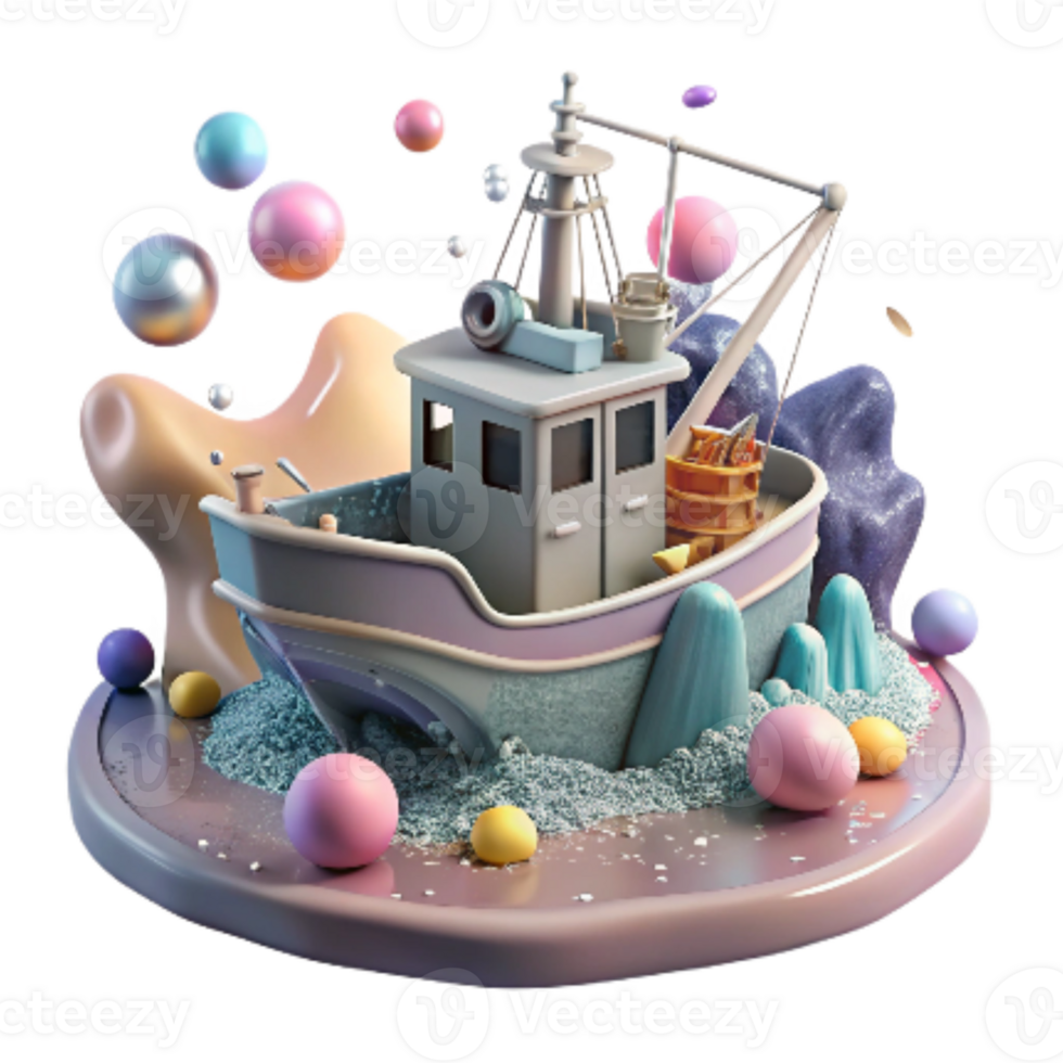 elegant rustic Fishing Boat and Oil Spill Cutout genuine png