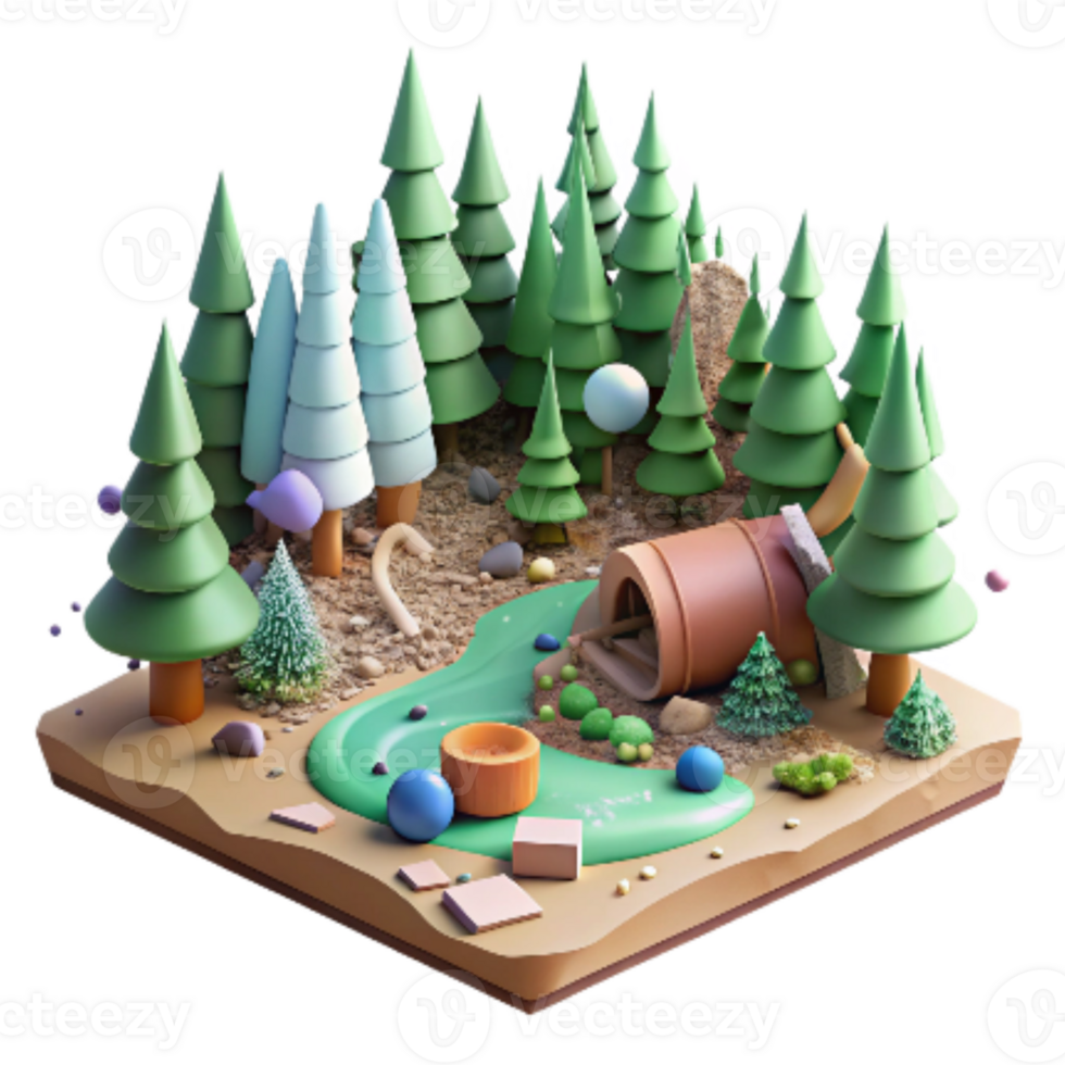 dramatic rustic Forest Clearing Deforestation Impact Cutout Aerial View png