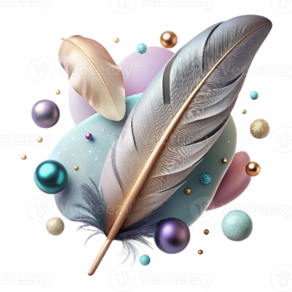 dramatic classic Bird Feather Watercolor Style Transparent Cutout authentic png