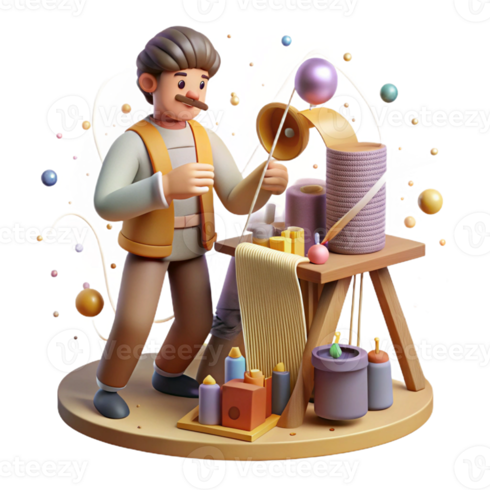 wonderful creative Artisan Crafting Souvenirs Transparent Background Warm Lighting high quality png