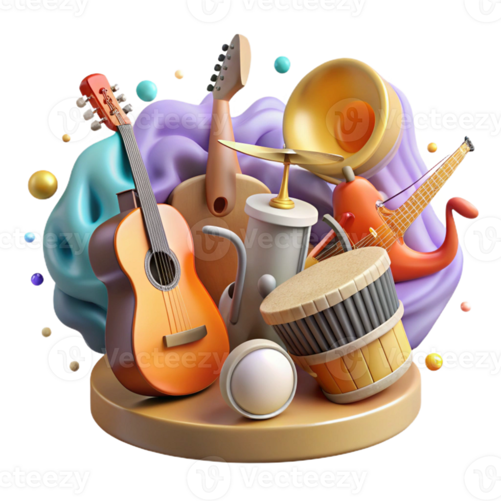 wonderful artistic Cuban Son Music Group Instruments Cutout detailed png