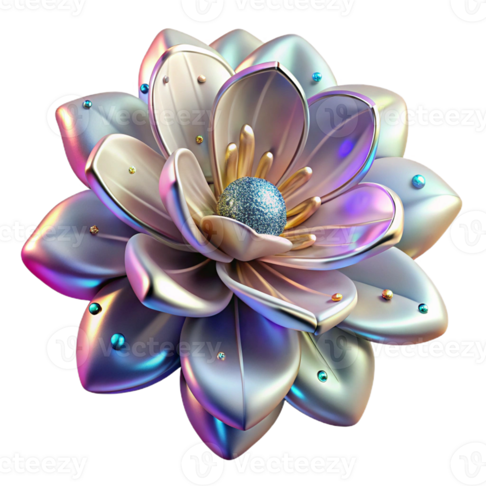 magnificent artistic Backlit Flower Cutout on Transparent Background premium png