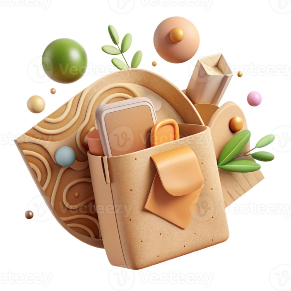 vibrant artistic Eco Friendly Packaging Minimalist Design Cutout detailed png